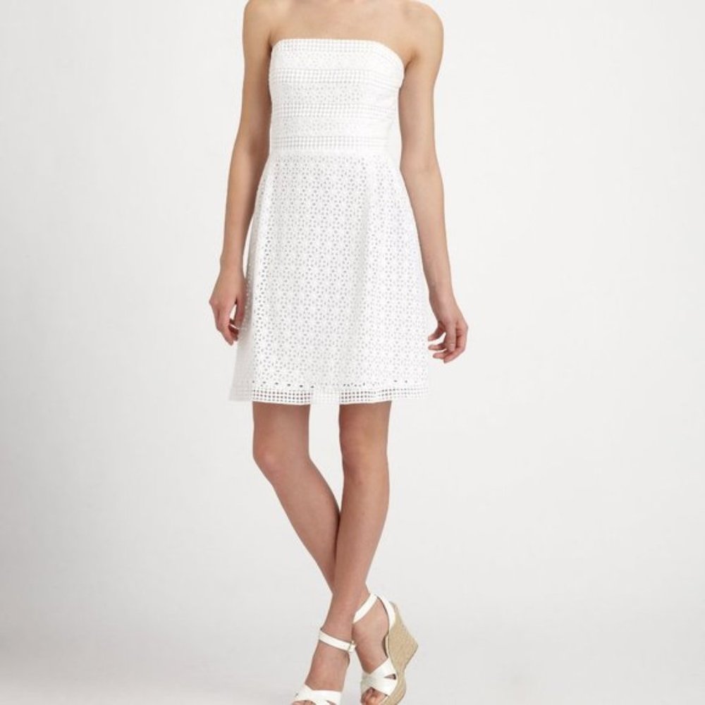 Laundry by Shelli Segal White Eyelet Dress